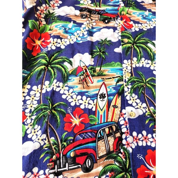RJC STYLED HAWAII ALOHA HAWAIIAN BAHAMA colorful SHIRT XL Woody Floral Surf USA - Picture 7 of 7